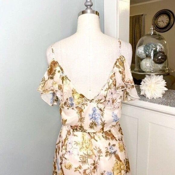 Band of Gypsies Ruffle Floral Wrap Dress Pink Small - Picture 7 of 10